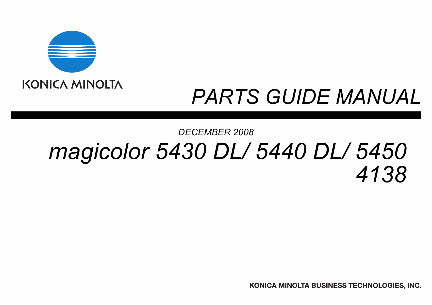 Konica-Minolta magicolor 5430DL 5440DL 5450 4138 Parts Manual-1